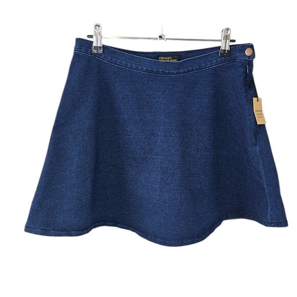 Forever 21 Womens Chambray Blue Mini Skirt, Skater, Size 29, NWT - Picture 1 of 9